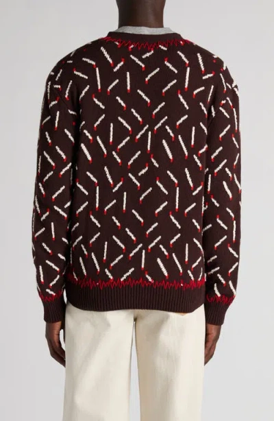 Bottega Veneta Tchsticks Motif Cotton-blend Cardigan In Brown