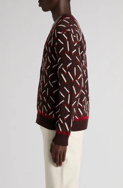 Bottega Veneta Tchsticks Motif Cotton-blend Cardigan In Brown