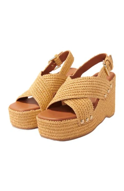 Maje Wedge Sandals With Raffia Effect