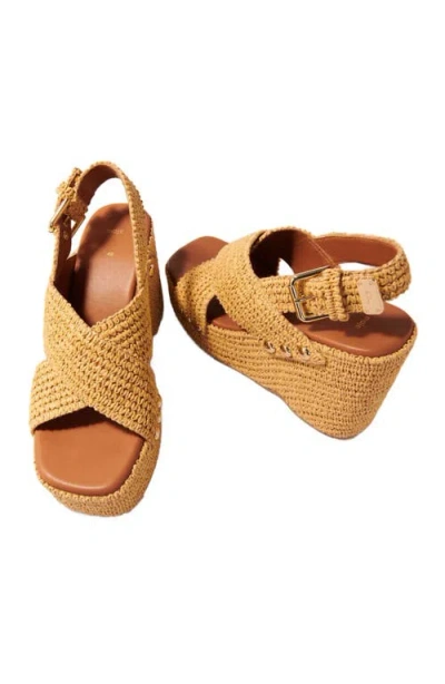 Maje Wedge Sandals With Raffia Effect