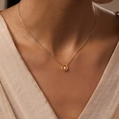 Karma And Luck Eloquent Heart Carnelian Evil Eye Necklace