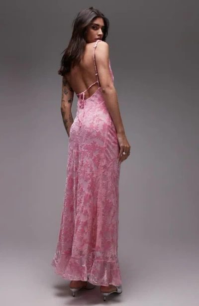 Topshop Burn Out Twist Shoulder Maxi Dress