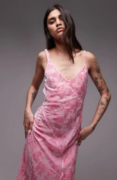 Topshop Burn Out Twist Shoulder Maxi Dress