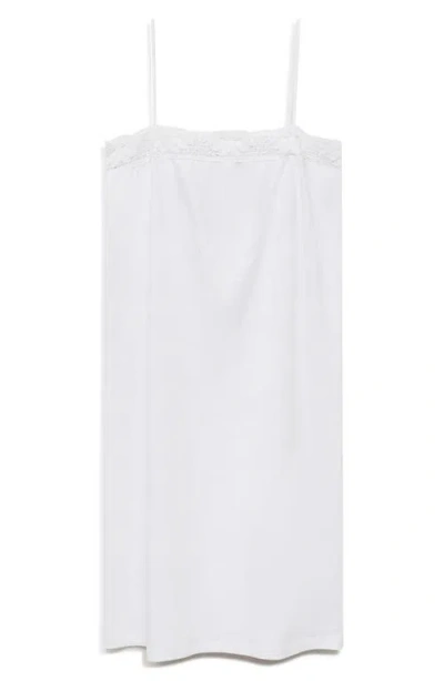 Mango Lace Trim Cotton Nightgown