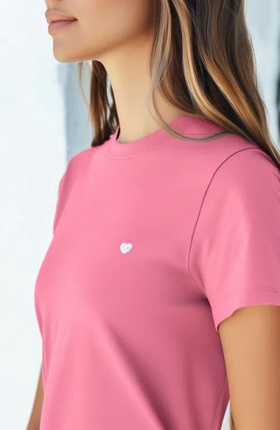 DALIX DALIX WOMENS LIL HEART JERSEY RELAXED TEE 