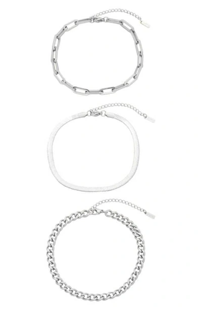 St. Moran Set Of 3 Assorted Chain Anklets