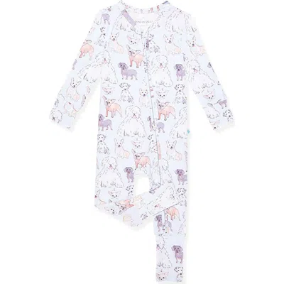 Posh Peanut Gatsby Pup Print Fitted Convertible Footie Pajamas