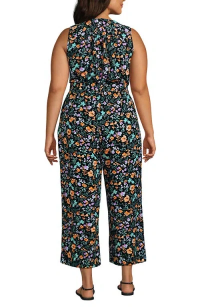 Lands' End Sleeveless Creaseless Wrap Jumpsuit
