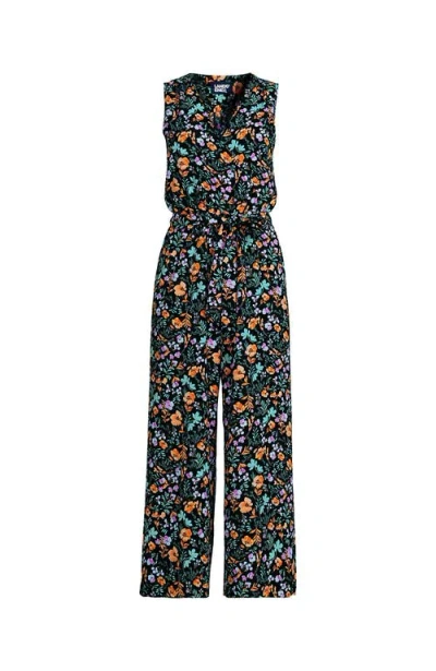 Lands' End Sleeveless Creaseless Wrap Jumpsuit