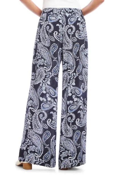 Karen Kane Paisley Print High Waist Wide Leg Pants