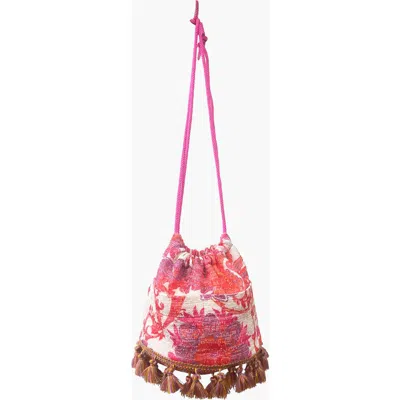 Anna Sui Arabesque Linen Tassel Crossbody Bag
