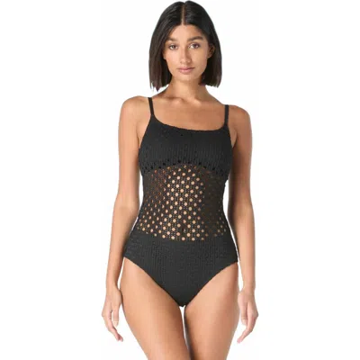 Carmen Marc Valvo Scoop Neck One Piece Swimsuit