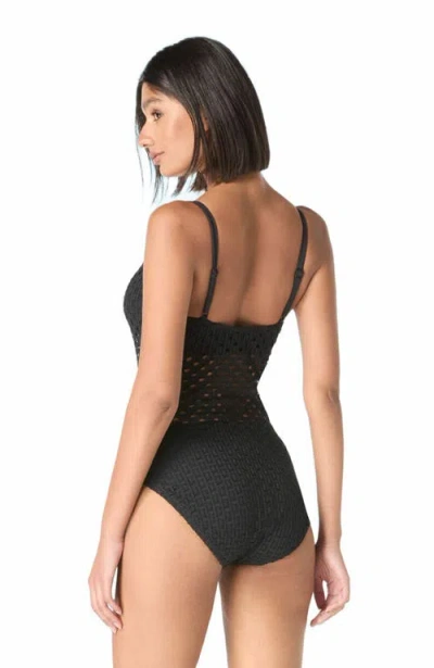 Carmen Marc Valvo Scoop Neck One Piece Swimsuit