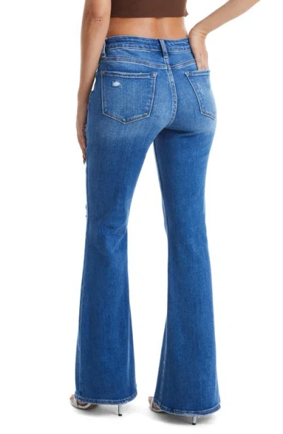 Bayeas Exposed Button Mid Rise Flare Jeans
