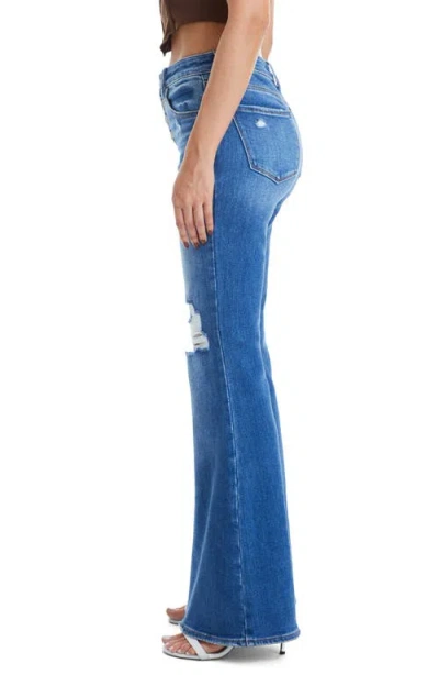 Bayeas Exposed Button Mid Rise Flare Jeans