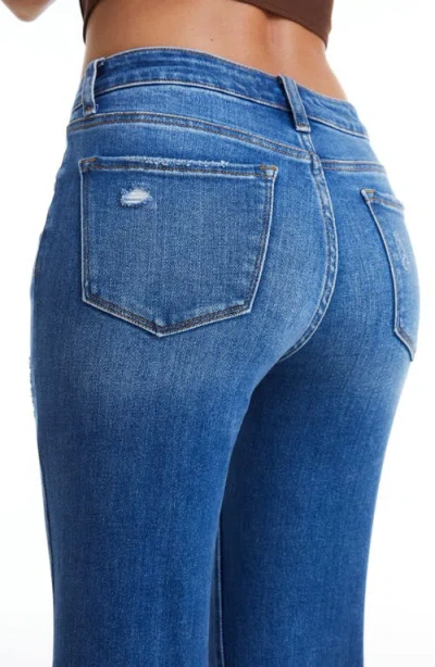 Bayeas Exposed Button Mid Rise Flare Jeans