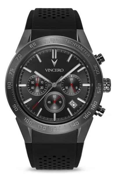 Vincero Rogue Chronograph Silicone Strap Watch, 43mm