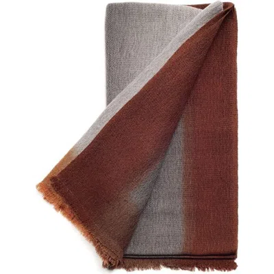 Studio Variously Simply Taupe Brown Gray Hand Spun Merino Handloom Throw