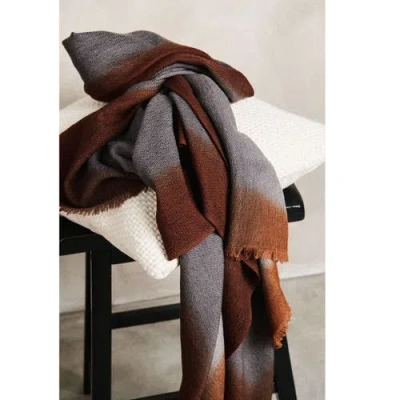 Studio Variously Simply Taupe Brown Gray Hand Spun Merino Handloom Throw