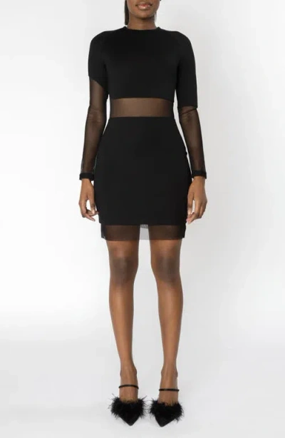 Israella Kobla Zeffa Sheer Inset Long Sleeve Minidress