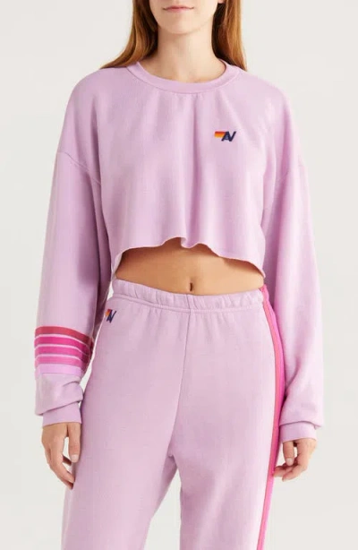 Aviator Nation Rugby Stitch Crop Sweatshirt