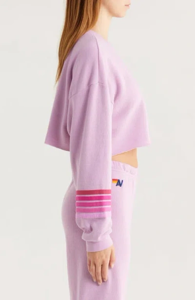 Aviator Nation Rugby Stitch Crop Sweatshirt