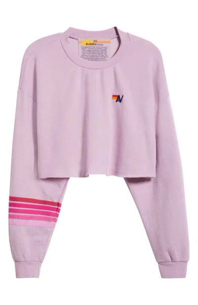 Aviator Nation Rugby Stitch Crop Sweatshirt