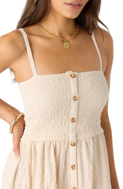 O'neill Leighton Textured Smocked Button-up Minidress