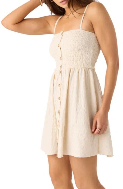 O'neill Leighton Textured Smocked Button-up Minidress