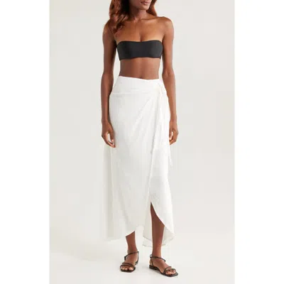 Shop Boamar Lia Line Midi Cover-up Wrap Skirt