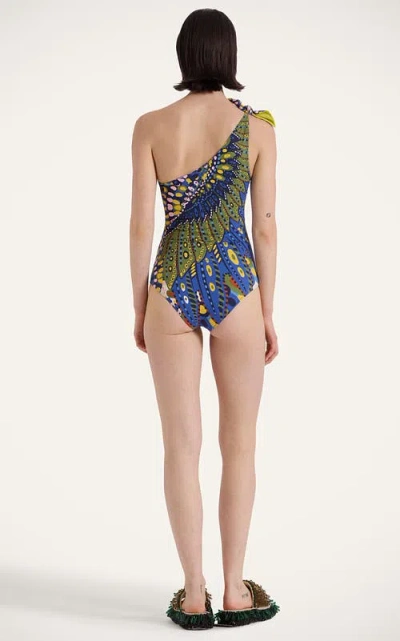 La Doublej Goddess One-shoulder Printed Swimsuit