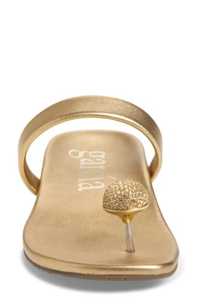 Pedro Garcia Bria Crystal Embellished Flip Flop In Yellow