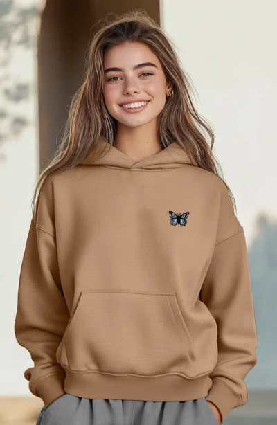 Dalix Womens Butterfly Midweight Fleece Relaxed Hooded Sweatshirt