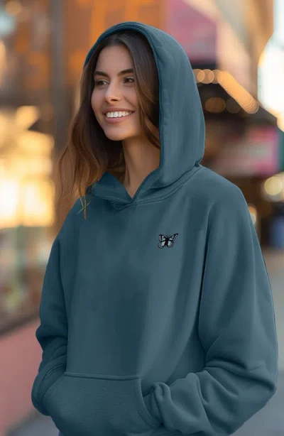 Dalix Womens Butterfly Midweight Fleece Relaxed Hooded Sweatshirt