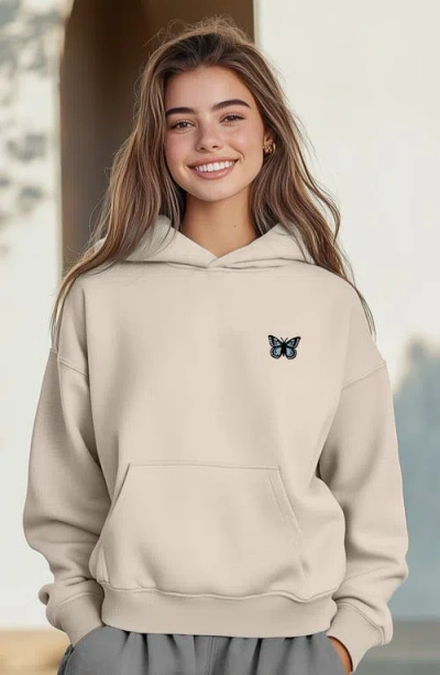 Dalix Womens Butterfly Midweight Fleece Relaxed Hooded Sweatshirt