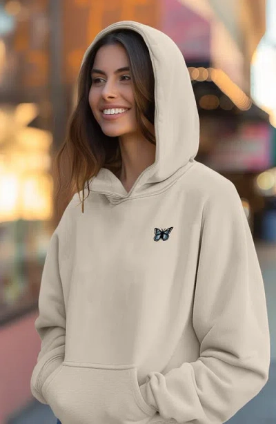 Dalix Womens Butterfly Midweight Fleece Relaxed Hooded Sweatshirt