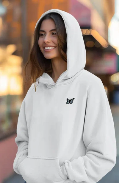 Dalix Womens Butterfly Midweight Fleece Relaxed Hooded Sweatshirt