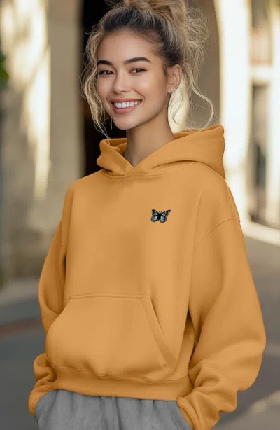 Dalix Womens Butterfly Midweight Fleece Relaxed Hooded Sweatshirt