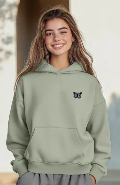 Dalix Womens Butterfly Midweight Fleece Relaxed Hooded Sweatshirt