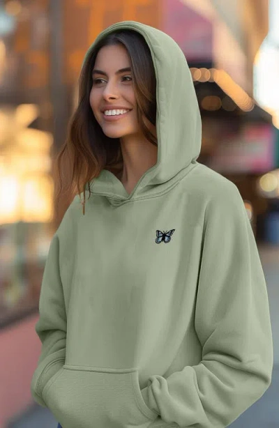 Dalix Womens Butterfly Midweight Fleece Relaxed Hooded Sweatshirt
