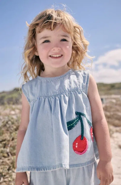 Next Kids' Cherry Appliqué Sleeveless Denim Top & Shorts Set
