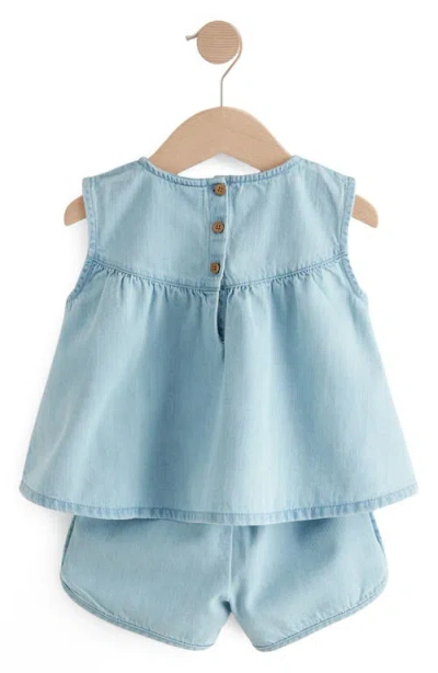 Next Kids' Cherry Appliqué Sleeveless Denim Top & Shorts Set