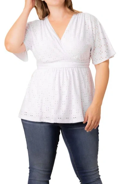 Kiyonna Sunny Day Eyelet Wrap Top