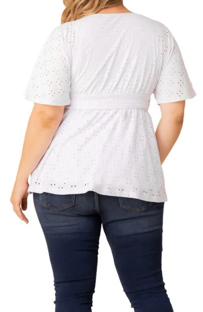 Kiyonna Sunny Day Eyelet Wrap Top