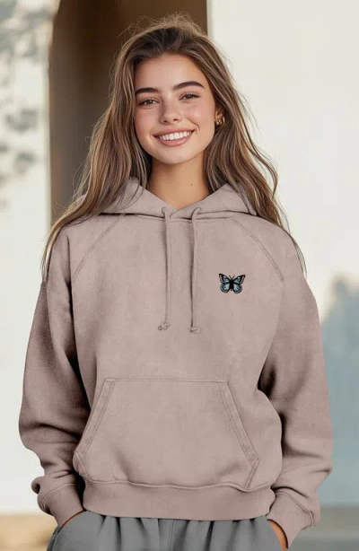 Dalix Butterfly Womens Mineral Washed Hoodie