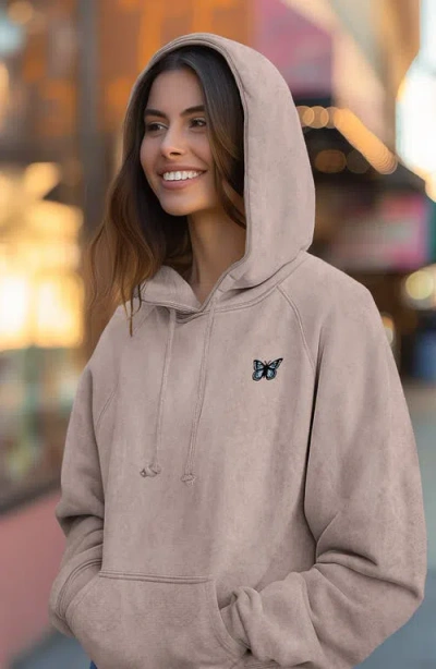 Dalix Butterfly Womens Mineral Washed Hoodie