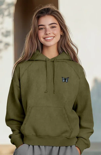 Dalix Butterfly Womens Mineral Washed Hoodie