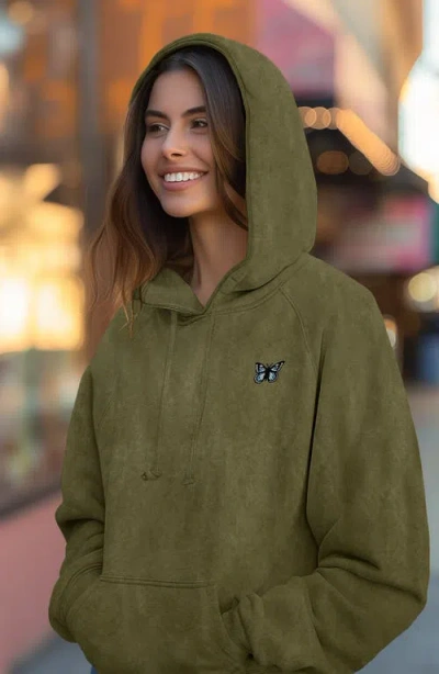 Dalix Butterfly Womens Mineral Washed Hoodie