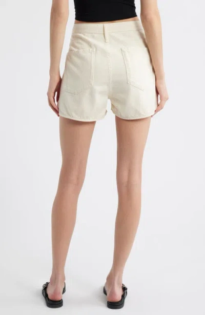 Rag & Bone Off-white Featherweight Nolan Drawstring Denim Shorts In Neutral