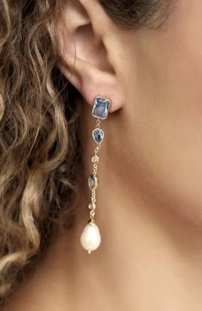 Ettika Gleaming Cubic Zirconia Linear Earrings